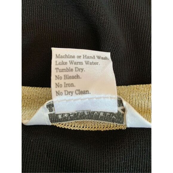 Misook Open Knit Gold Trim Cardigan Black Size M - Picture 7 of 12